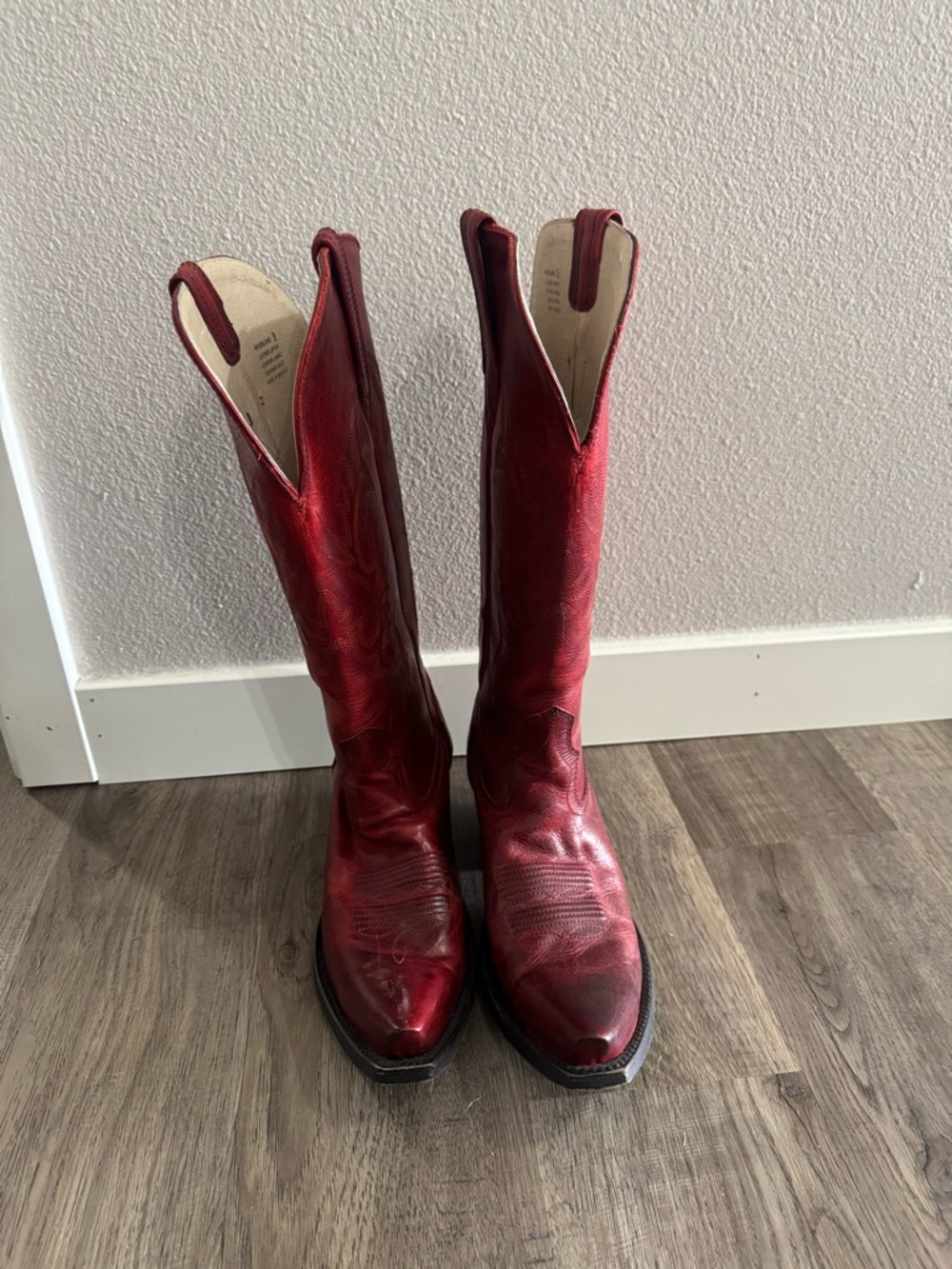freebird Red Leather Cowboy Heeled Boots
